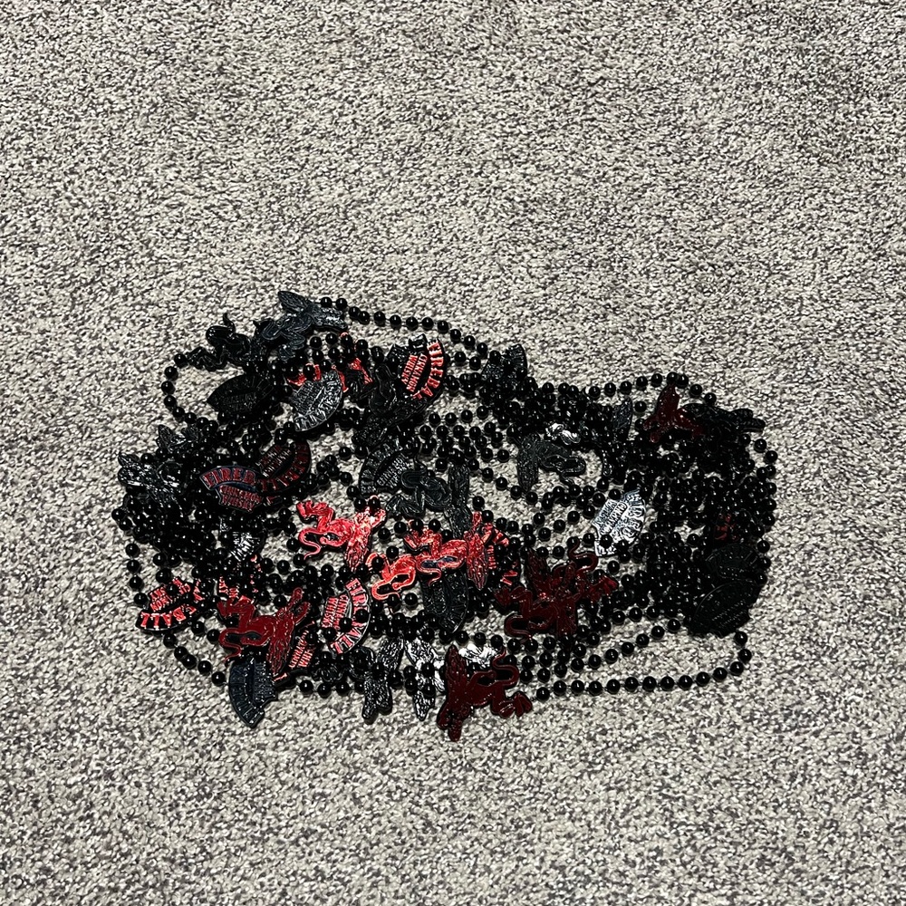Fireball beaded necklace